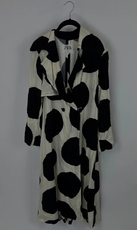 Zara Polka Dot Lightweight Trench - Size 6/8 Comfortable Zip-Up Trench Coat