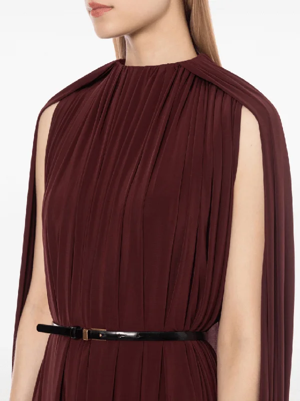 Burgundy cape minidress Tunics Versatile functional