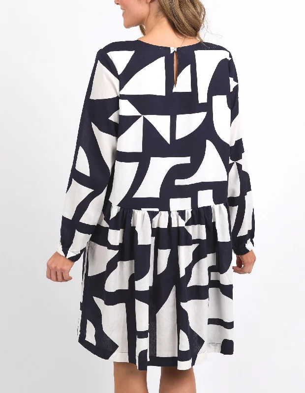 Elm - Dali Dress - Midnight Abstract Tunics Canvas sturdy