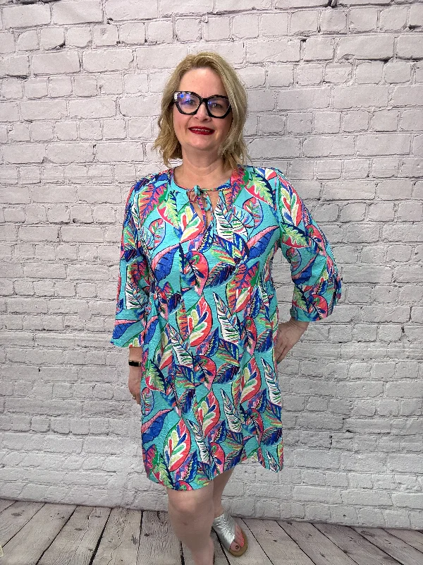 Escape by Habitat Leaves Seaside Dress E82610-Multi Tunics Chic fashionable