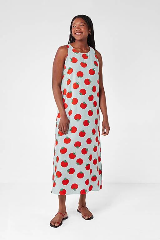 Tomato Long Dress Off-the-shoulder Chic Trendy