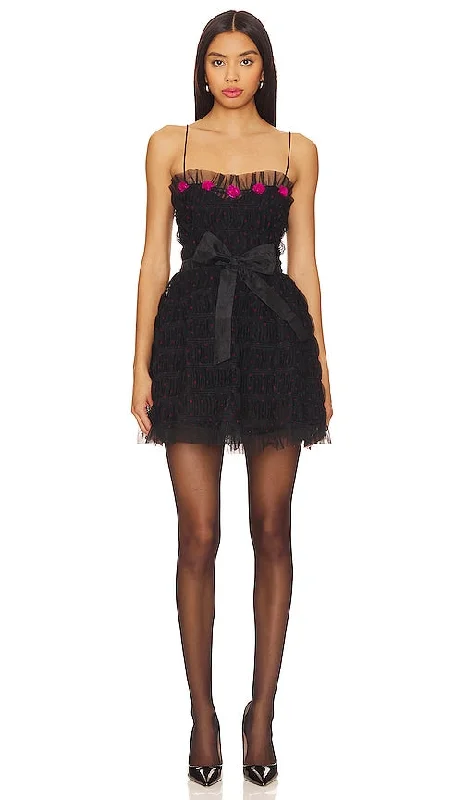 For Love & Lemons Delphina Mini Dress in Black Pencil Office Professional