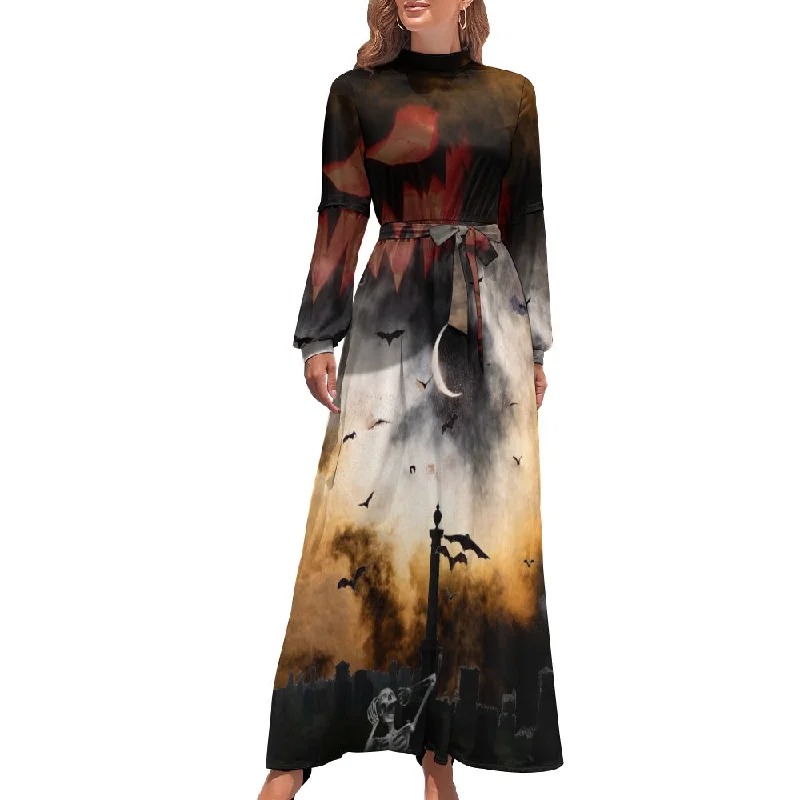“Halloween Night” Women’s Elegant Long Dress Sizes XS – XL Tunics Wedding white