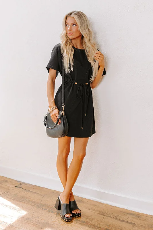 Running Errands Drawstring Mini Dress Tunics Mesh breathable