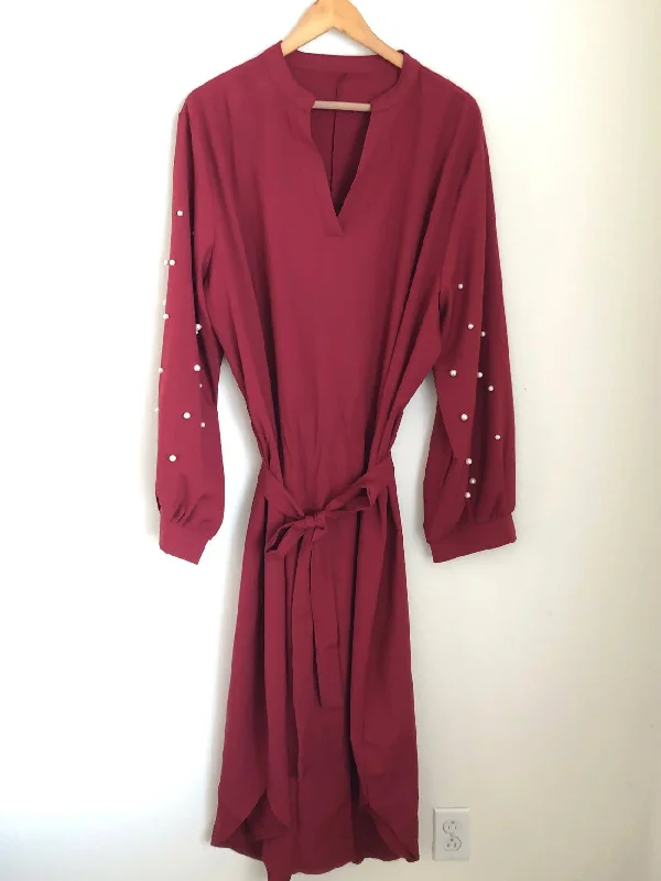 Waist tie pearl beaded dress Tunics New arrival