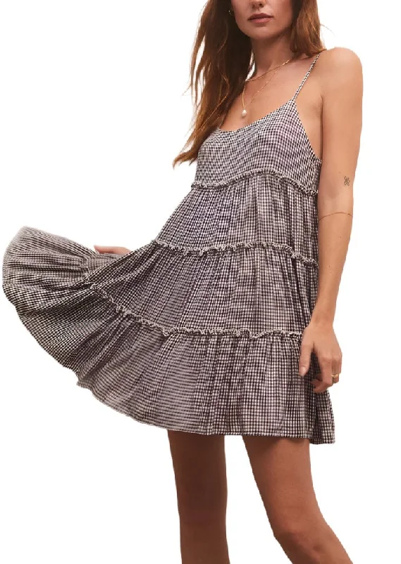 Z Supply Carina Gingham Mini Dress Shadow Tunics Plaid country