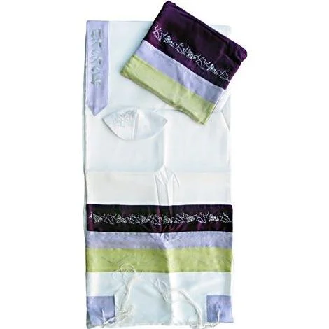 Grape Embroidered Women's Designer Tallit / Prayer Shawl with Bag & Kippah Made in Israel By Lily Stylish Fringed Shawl Cape Grape Embroidered Women's Designer Tallit / Prayer Shawl with Bag & Kippah Made in Israel By Lily Stylish Fringed Shawl Cape