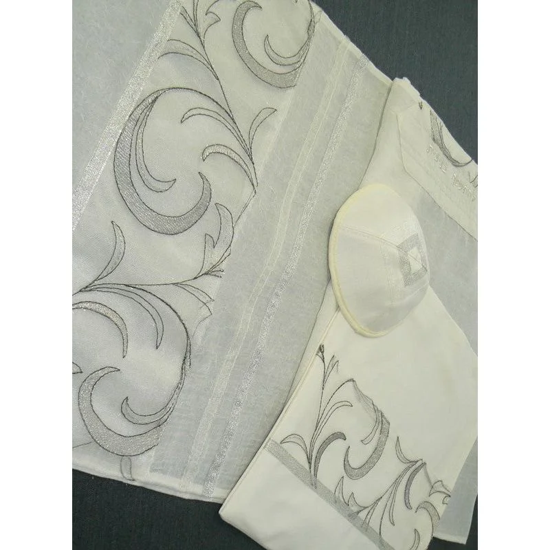 ONLY ONE Designer Women's Tallit / Prayer Shawl "Bella" Set of 3 / Sheer Polyester. Made in Israel Fashionable Silk Shawl Wrap ONLY ONE Designer Women's Tallit / Prayer Shawl "Bella" Set of 3 / Sheer Polyester. Made in Israel Fashionable Silk Shawl Wrap