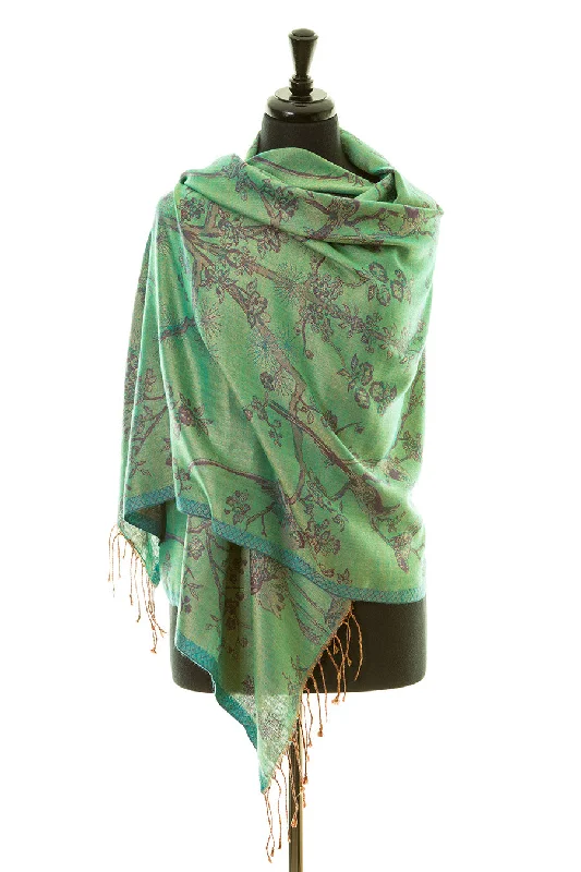 Shawl in Dragonfly Green Comfortable Shawl Scarf Wrap