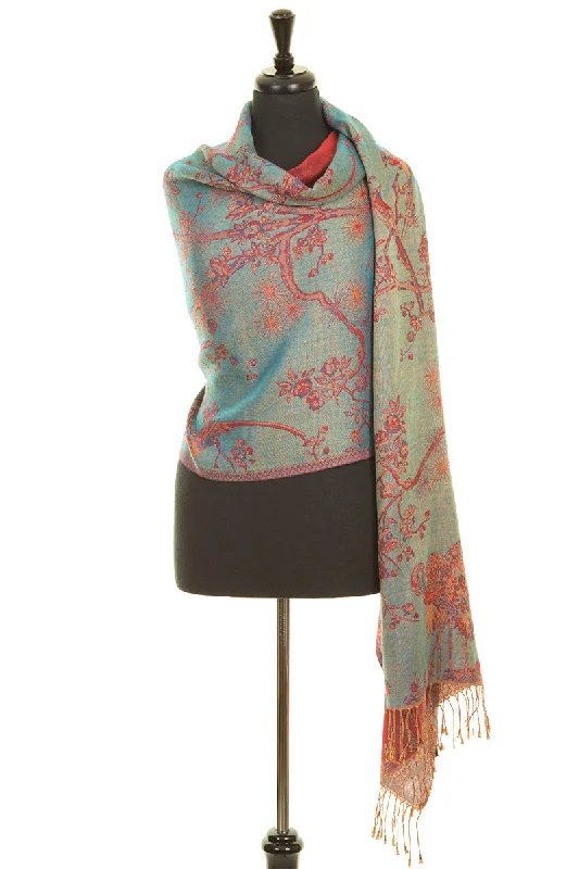 Shawl in Opaline Chic Embroidered Shawl Wrap