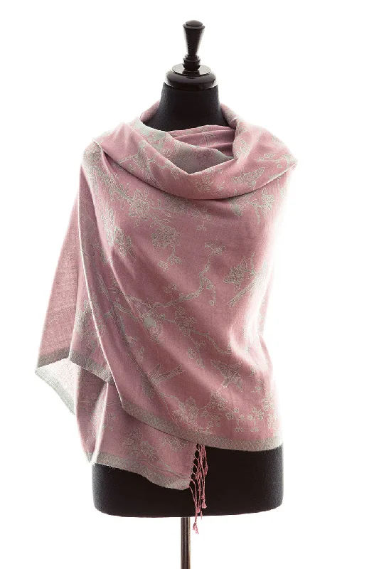 Shawl in Rococo Pink Fashionable Wool Shawl Cape