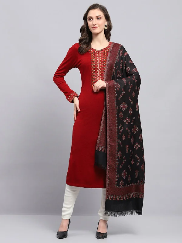 Women Black Self Design Shawl Comfortable Plaid Shawl Wrap