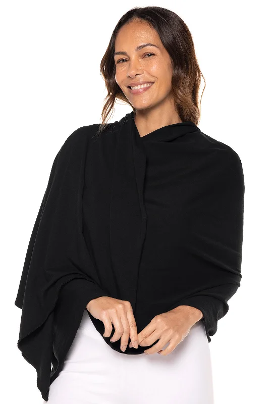 Women's Sanibel Everyday Beach Shawl | Black Stylish Knit Shawl Wrap
