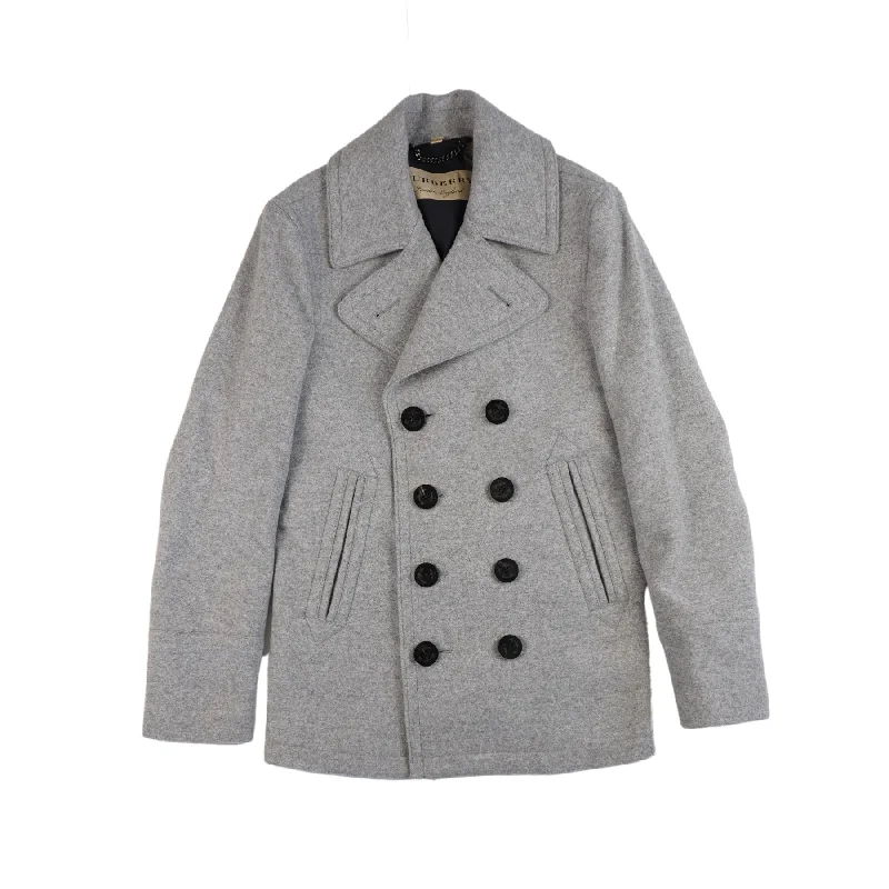 Burberry Wool Peacoat - Women's 46 Asymmetrical Collar Hooded Zippered