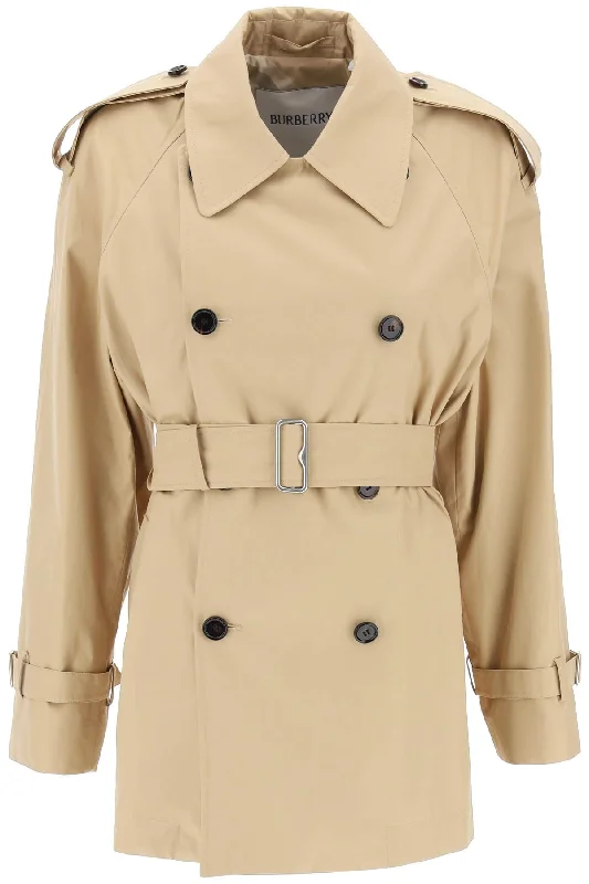 Double-breasted Midi Trench Coat Trim Padded Insulated