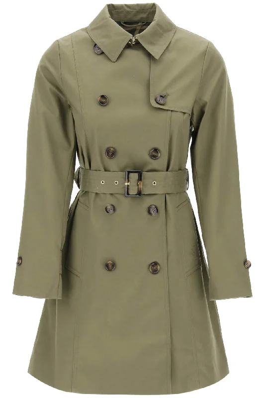 Double-breasted Trench Coat For Plaid Tartan Floral
