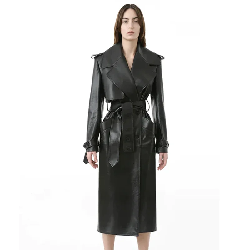 New Women Fitted Sheepskin Leather Trench Coat Bomber Jacket Denim Jacket Leather Jacket New Women Fitted Sheepskin Leather Trench Coat Bomber Jacket Denim Jacket Leather Jacket