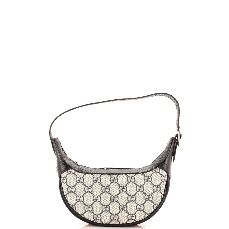 Ophidia Zip Hobo GG Coated Canvas Mini Pleated Ruffled tiered