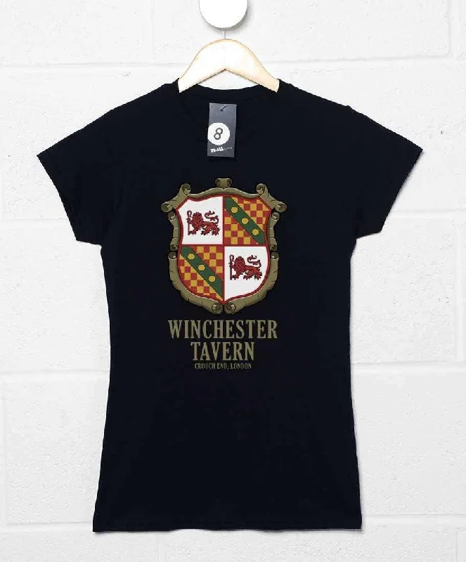Winchester Coat of Arms Fitted Womens T-Shirt Mesh Canvas Denim