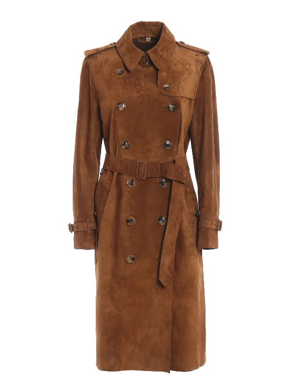 Women's Double-Breasted Suede Leather Brown Haddington Trench Coat Vest Waistcoat Gilet Women's Double-Breasted Suede Leather Brown Haddington Trench Coat Vest Waistcoat Gilet