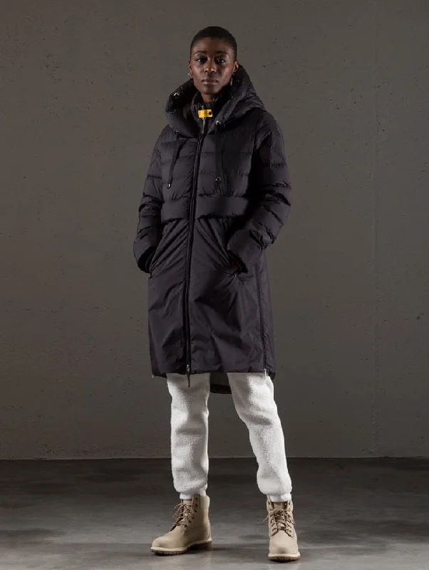 Women's Para jumpers Long Puffer Coat Peter Pan Collar Cowl Neck Turtleneck