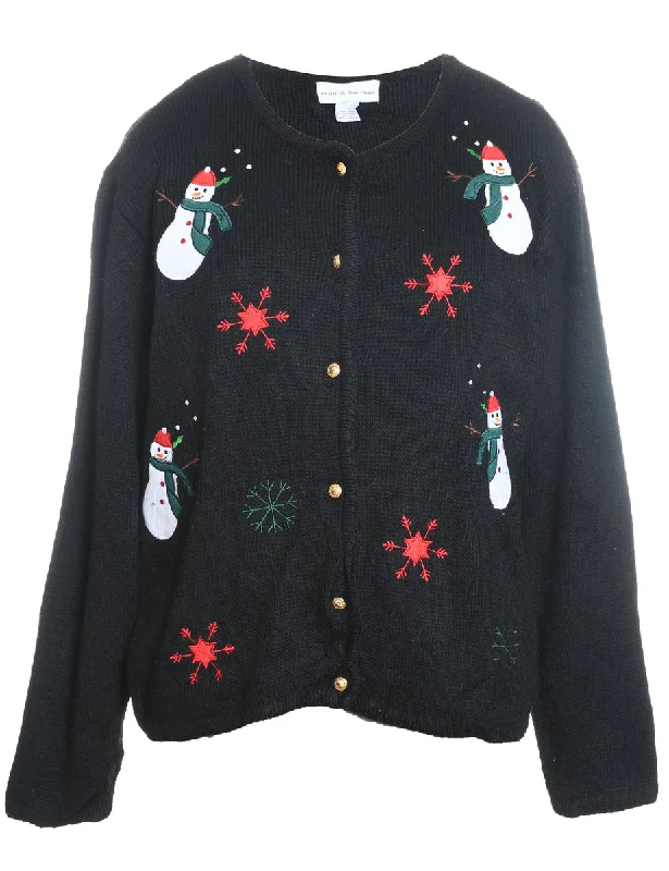 Snowman Christmas Cardigan - S