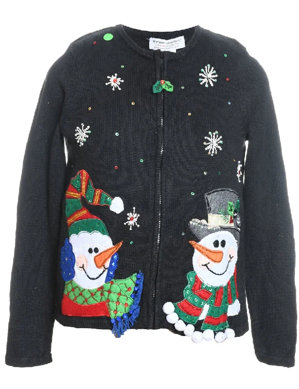 Snowman Christmas Cardigan - S