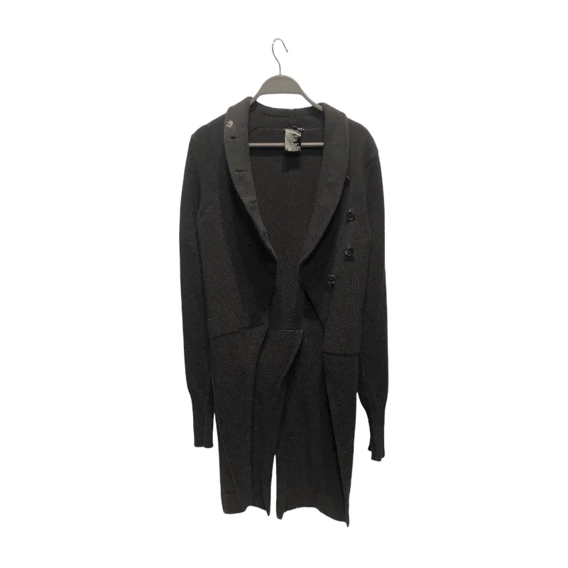 ANN DEMEULEMEESTER/Cardigan/36/Wool/BLK/ Fleece Fabric Down Fabric Feather Fabric