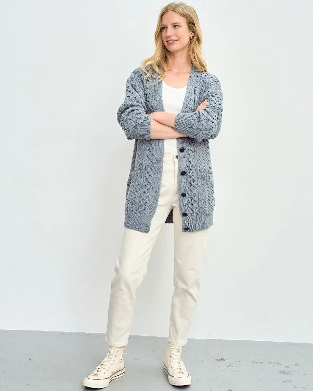 Aran Delphi Boyfriend Cardigan Fitted Slim Tailored
