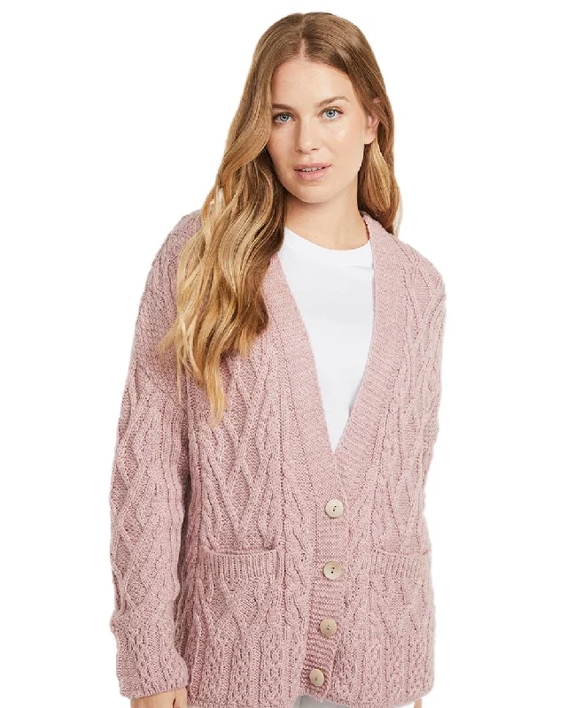 Aran Valentia Trellis Womens Cardigan Stretchy Elastic Breathable