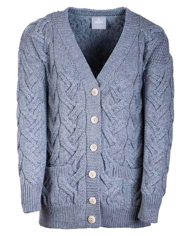Aran Womens Downpatrick Cardigan Plaid Cardigan Polka Dot Checkered