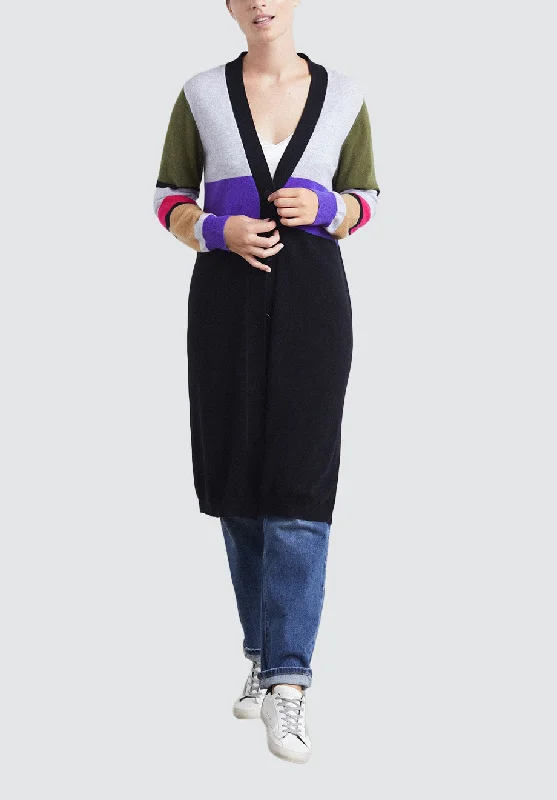 Colourblock Cashmere Cardigan | Colourblock Beaded Cardigan Sequined Faux Fur