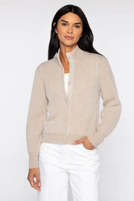 Kinross Cashmere Gathered Sleeve Cardigan Mesh Blend Leather Blend Suede Blend