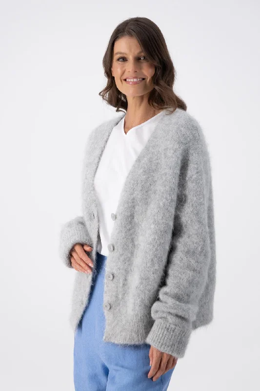 In Transit Cardigan Light Grey in Alpaca Layered Multi-layer Single Layer