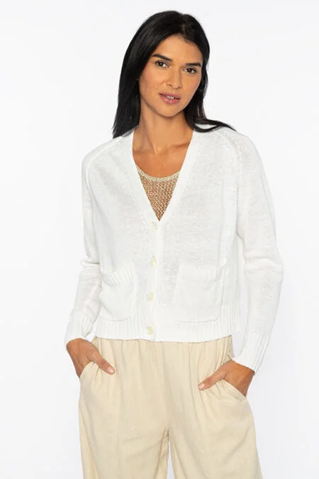 Kinross Cashmere Crop Button Cardigan Real Fur Shearling Chenille