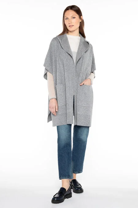 Kinross Cashmere Hooded S/L Cardigan Solid Color Striped Floral Print