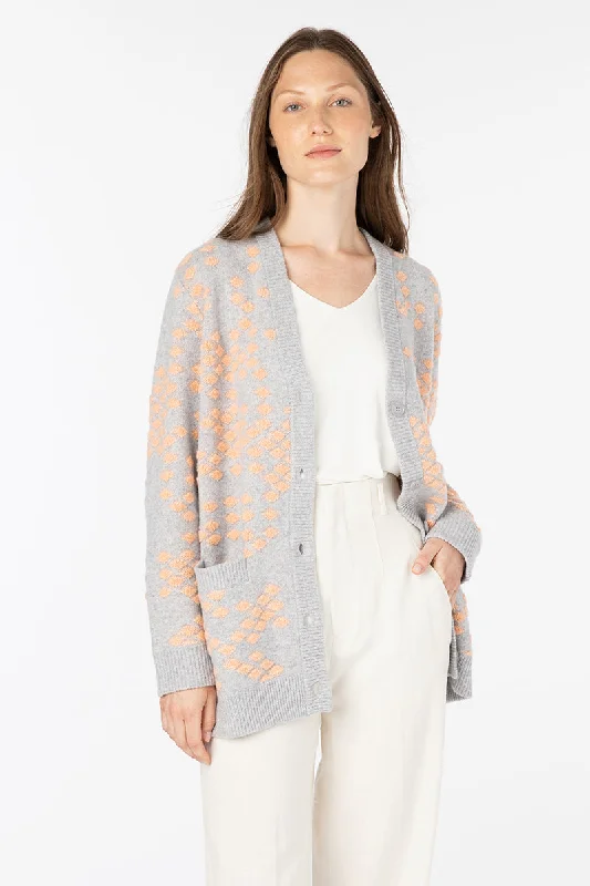 Kinross Cashmere Loop Stitch Cardigan Transparent Opaque Sheer