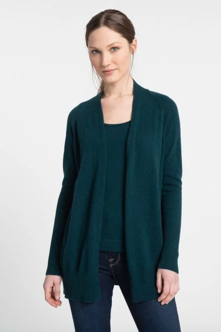 Kinross Cashmere Rib Detail Cardigan Terry Terry Cloth Terry Knit