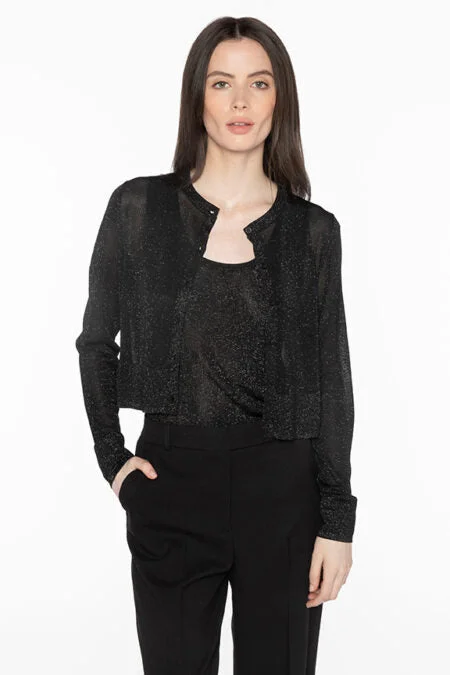 Kinross Cashmere Shimmer Crop Cardigan Spandex Rayon Corduroy
