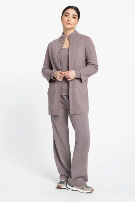 Kinross Cashmere Zip Mock Swing Cardigan Hooded Cardigan Collared Cardigan Shawl Collar