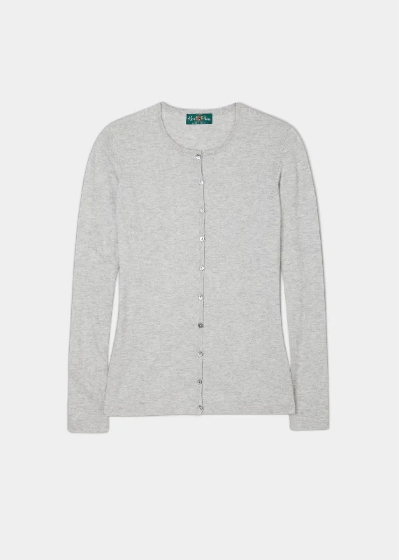 Sophie Ladies Cotton Cashmere Crew Neck Cardigan In Dove Rayon Fabric Velvet Fabric Corduroy Fabric Sophie Ladies Cotton Cashmere Crew Neck Cardigan In Dove Rayon Fabric Velvet Fabric Corduroy Fabric
