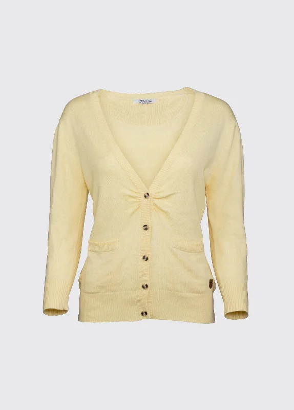 Clarecastle Ladies Cardigan - Lemon Boxy Cardigan Fitted Cardigan A-Line