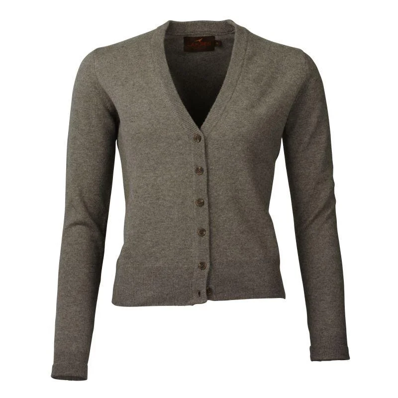 Laksen Bridget Merino Cashmere Ladies Cardigan - Fungi Faux Fur Fabric Real Fur Fabric Shearling Fabric