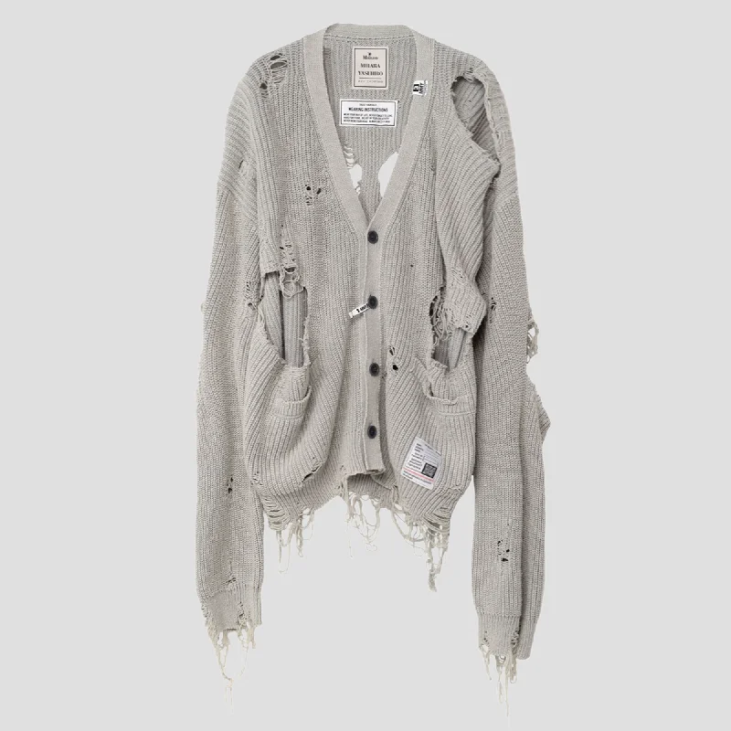 BLEACHED KNIT CARDIGAN Beaded Cardigan Sequined Faux Fur