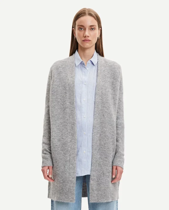 NOR CARDIGAN 7355 / GREY MELANGE Seamless Knitted Crochet