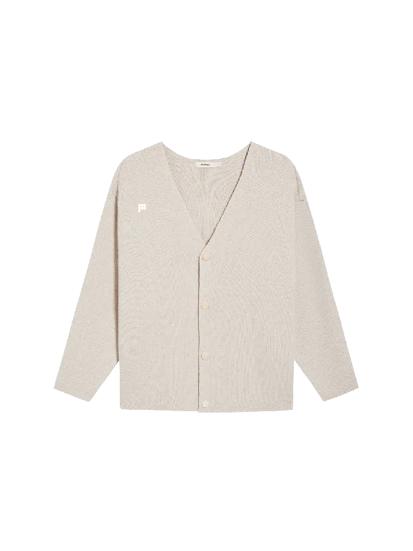 Womens Recycled Cashmere Cardigan—oatmeal Lace Blend Ribbed Blend Corduroy Blend