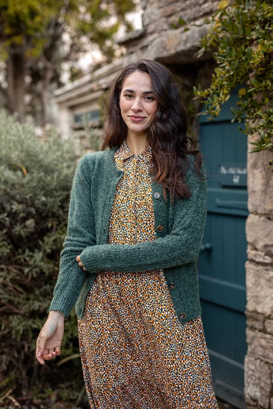 Rib Stitch Classic Cardigan Spandex Rayon Corduroy