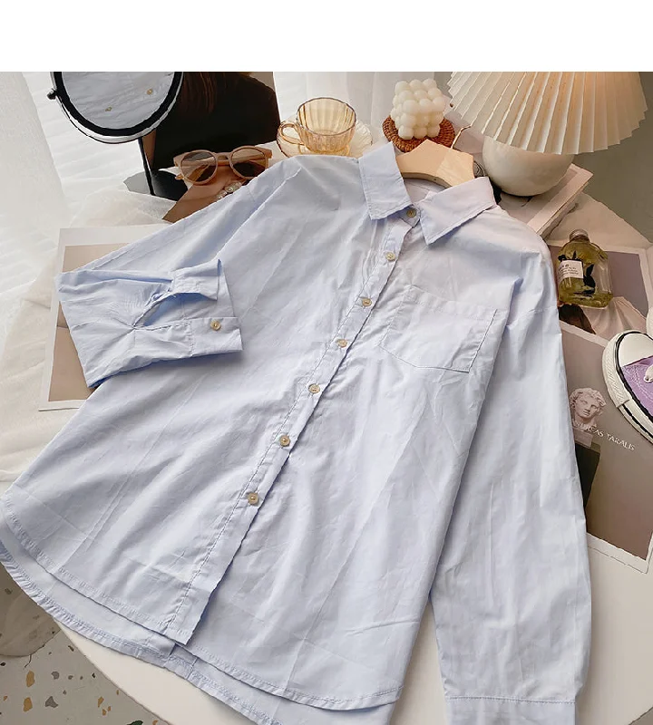 Solid color simple loose single breasted Lapel cardigan top  6380 Wool Fabric Cashmere Fabric Tweed Fabric