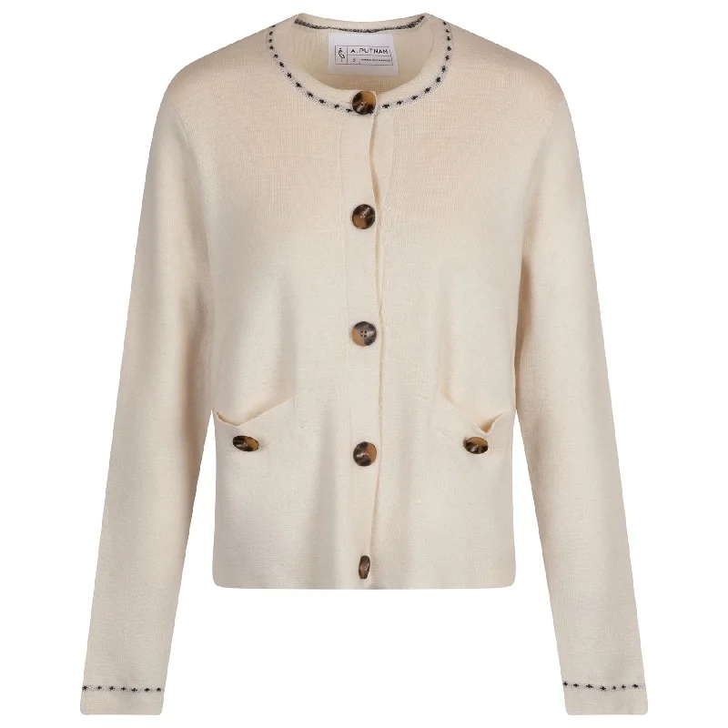 Womens Katha Cardigan Cream - AW24 Open Front Closed Front Wrap Front